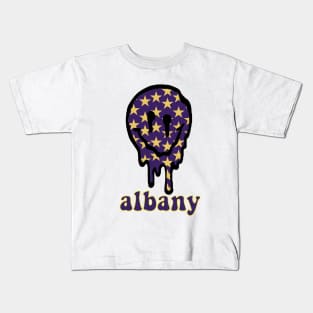 SUNY albany drippy smiley Kids T-Shirt